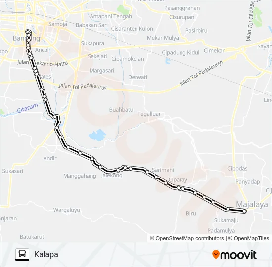 MAJALAYA-KALAPA Bus Line Map