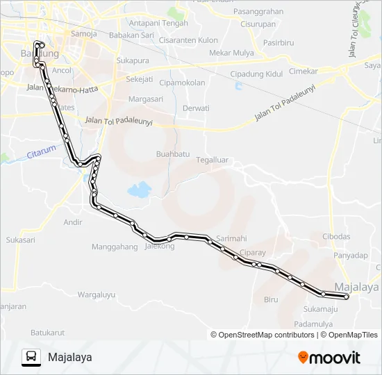 MAJALAYA-KALAPA Bus Line Map