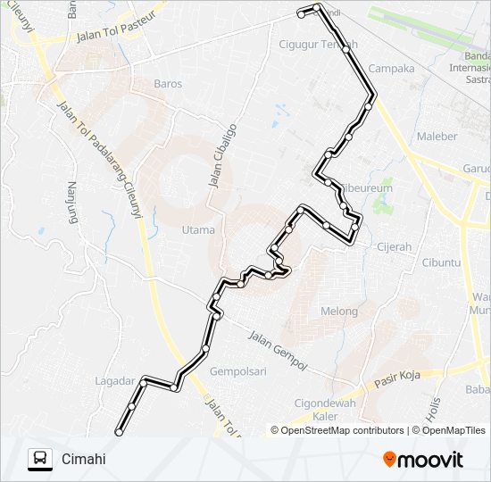 CIMAHI-MARGAASIH bis Peta Jalur