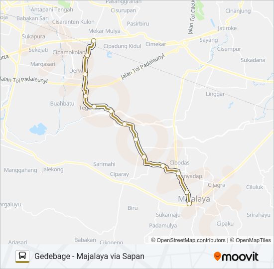 GD.BAGE-MAJALAYA Bus Line Map