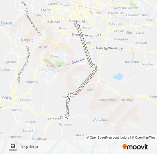 BANJARAN-TEGALEGA Bus Line Map