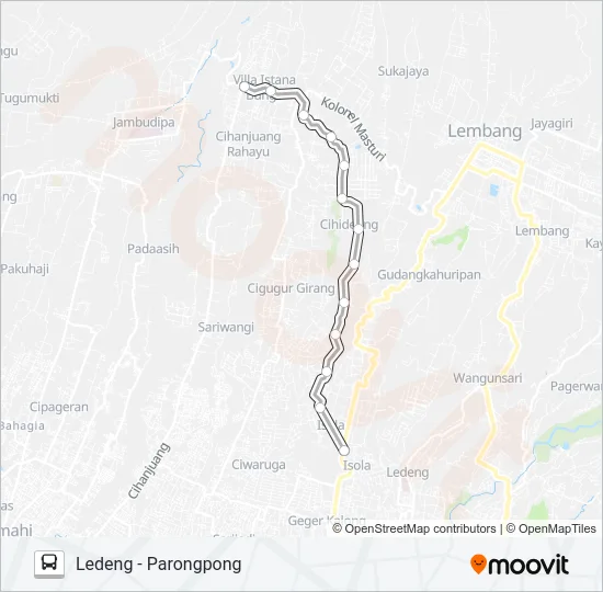LEDENG-PARONGPONG Bus Line Map