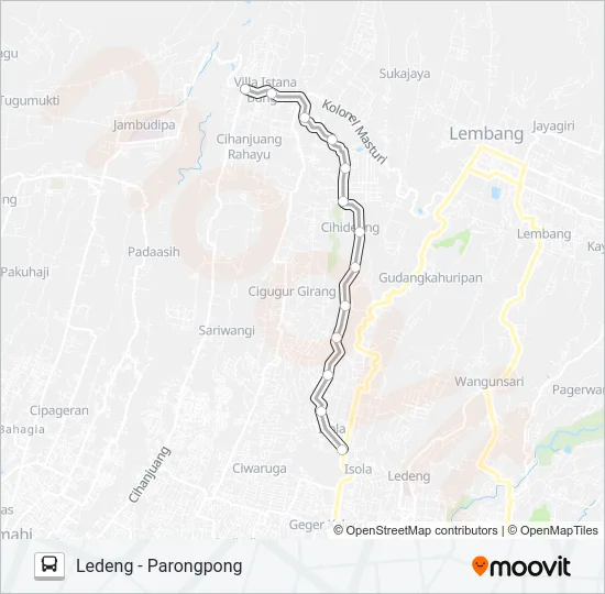 LEDENG-PARONGPONG Bus Line Map