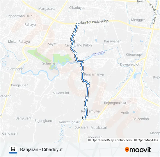 BANJARAN-CIBADUYUT Bus Line Map