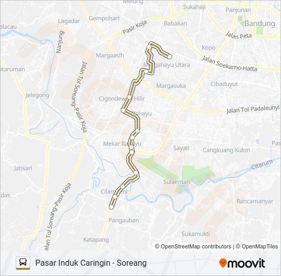 CARINGIN - SOREANG bis Peta Jalur