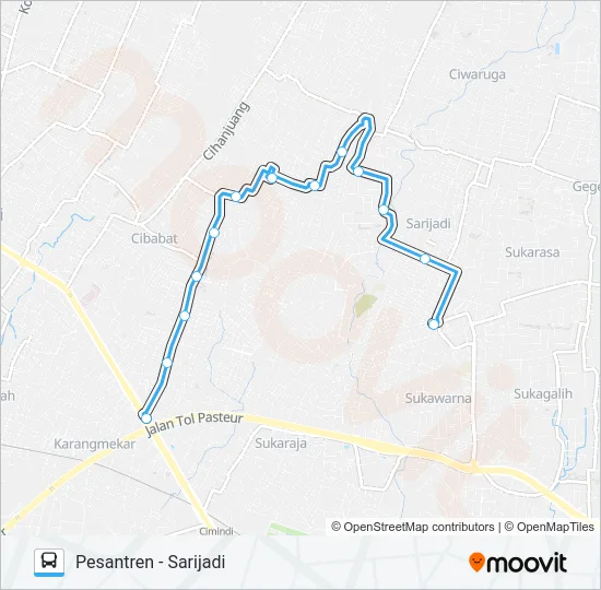 PESANTREN-SARIJADI Bus Line Map