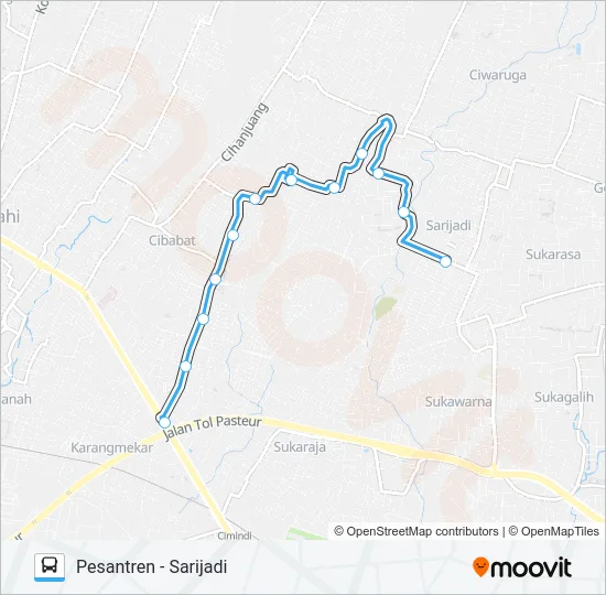 PESANTREN-SARIJADI Bus Line Map