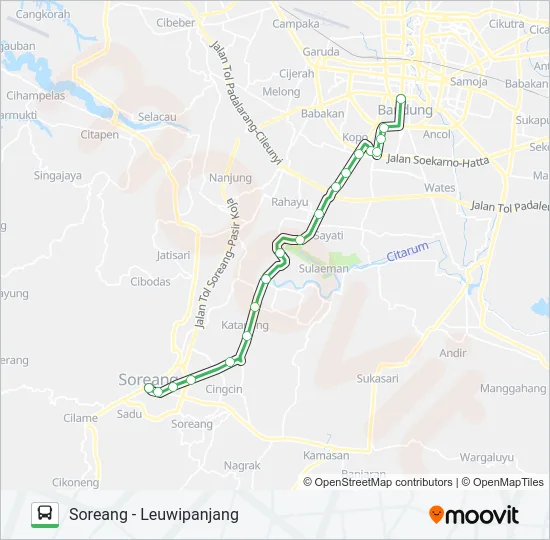 SOREANG-LW.PANJANG Bus Line Map