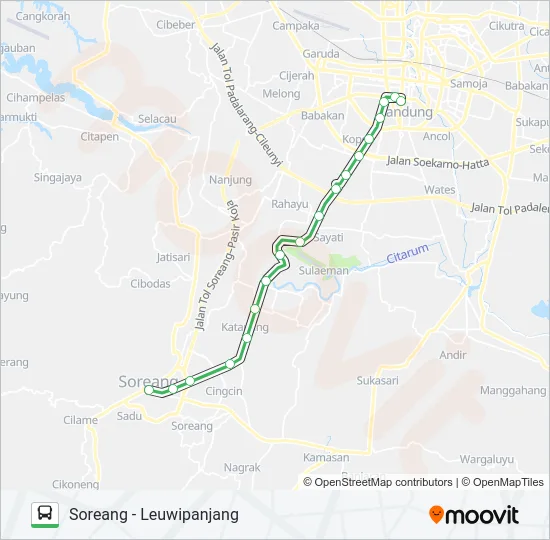 SOREANG-LW.PANJANG Bus Line Map