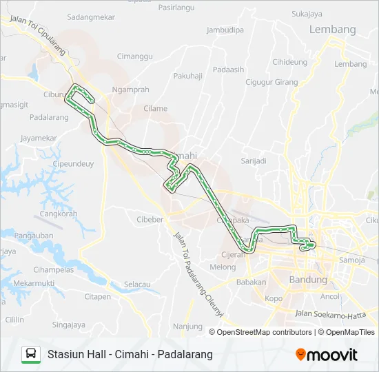 ST.HALL-PADALARANG Bus Line Map