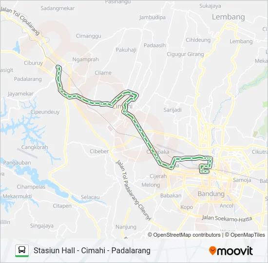 ST.HALL-PADALARANG Bus Line Map