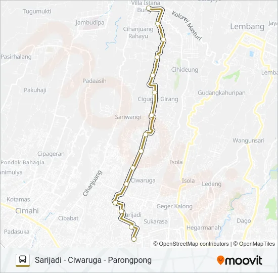 SARIJADI-PARONGPONG Bus Line Map