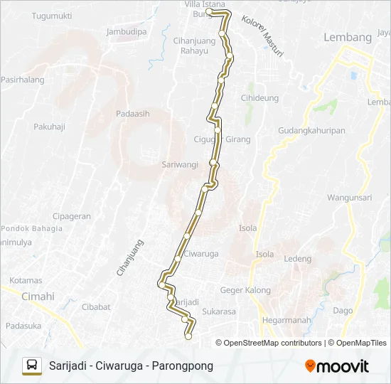 SARIJADI-PARONGPONG Bus Line Map