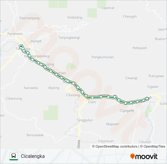 CICALENGKA-LIMBANGAN Bus Line Map