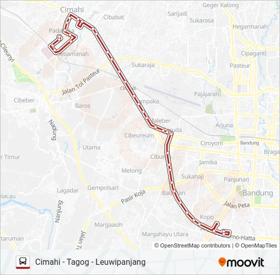 CIMAHI-LEUWIPANJANG VIA TAGOG Bus Line Map