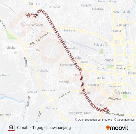 CIMAHI-LEUWIPANJANG VIA TAGOG Bus Line Map