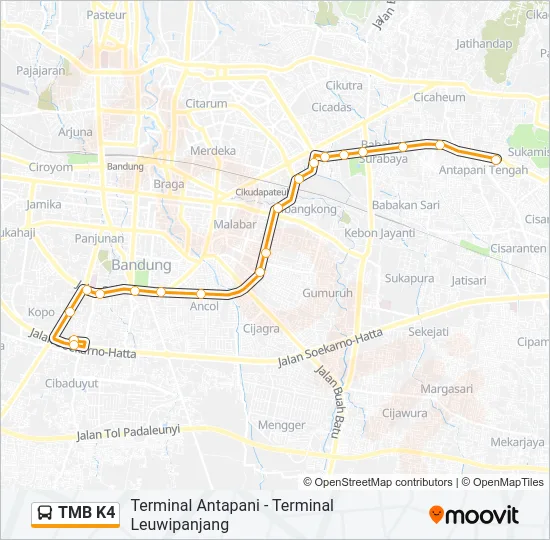 TMB K4 Bus Line Map