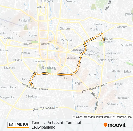 TMB K4 Bus Line Map