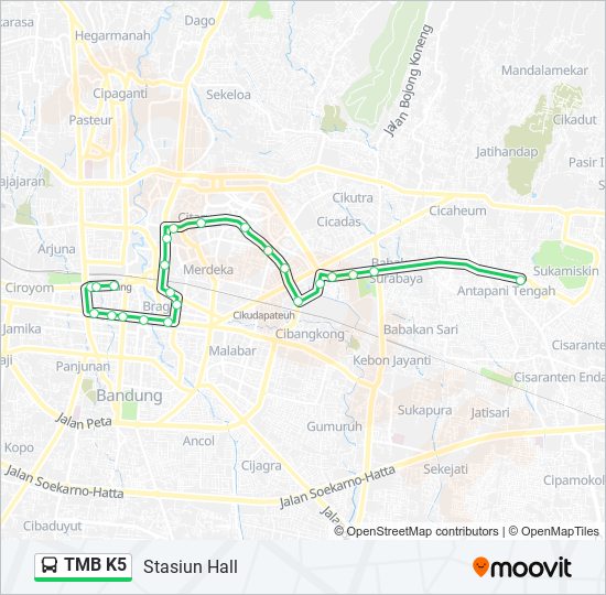 Rute Tmb K5: Jadwal, Pemberhentian & Peta - Stasiun Hall (Diperbarui)