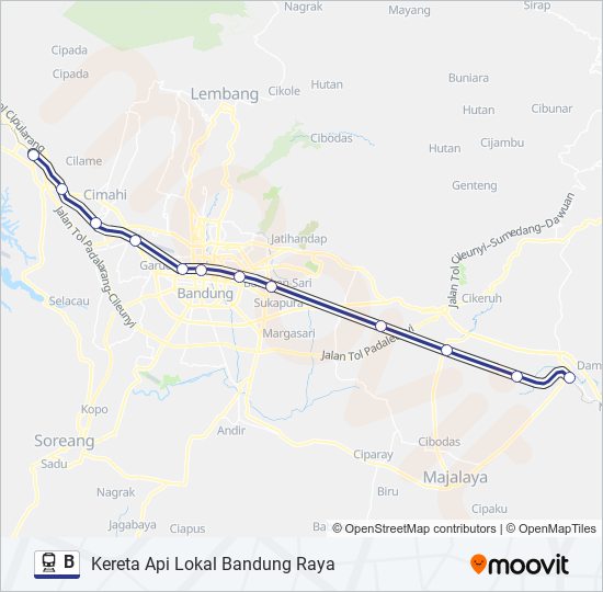 Rute B: Jadwal, Pemberhentian & Peta - Cicalengka—Padalarang (Diperbarui)