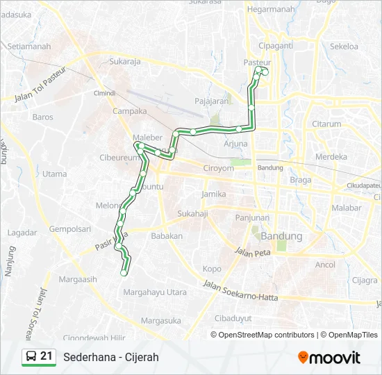 21 Bus Line Map