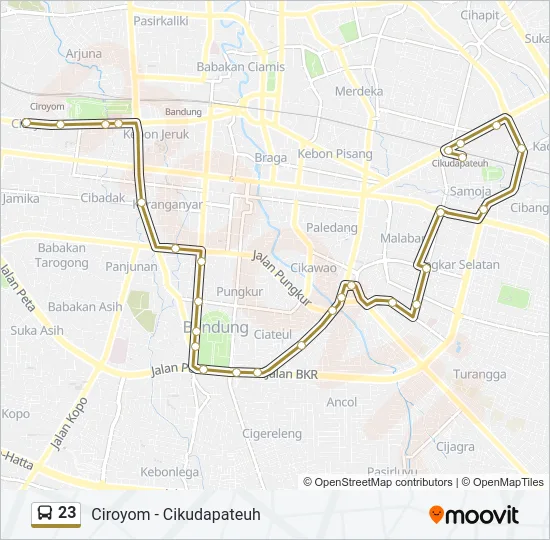 23 Bus Line Map