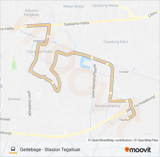 DAMRI TEGALLUAR bis Peta Jalur