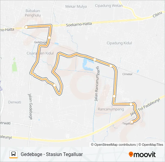 DAMRI TEGALLUAR Bus Line Map