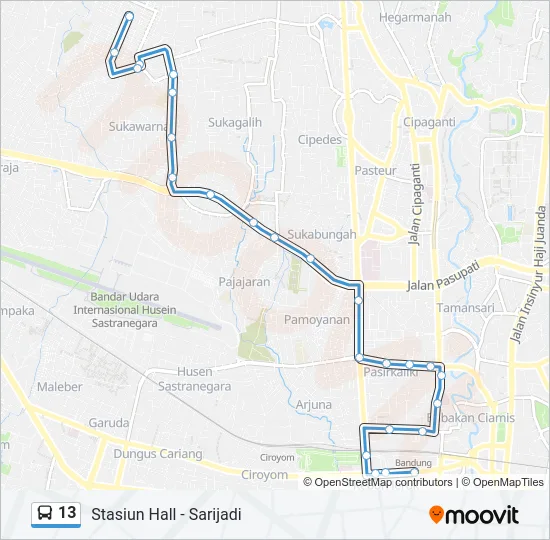 13 Bus Line Map
