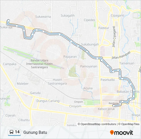 14 Bus Line Map
