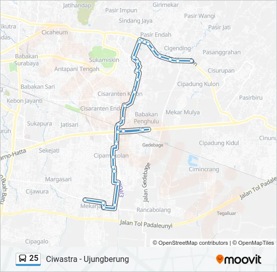 25 Bus Line Map