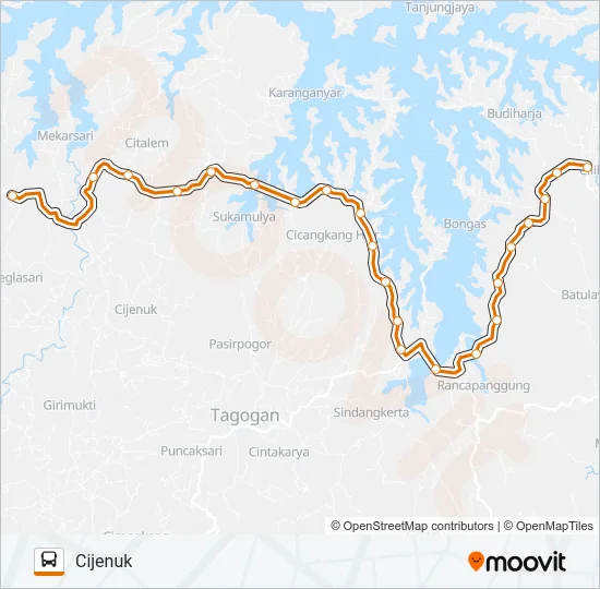 CILILIN-CIJENUK Bus Line Map