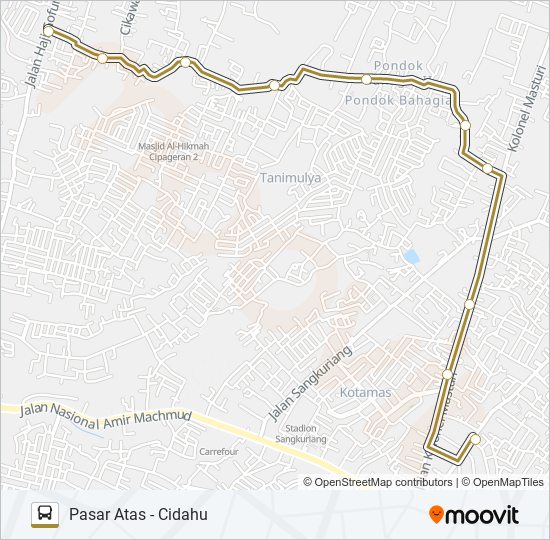 PSR.ATAS-CIDAHU bus Line Map