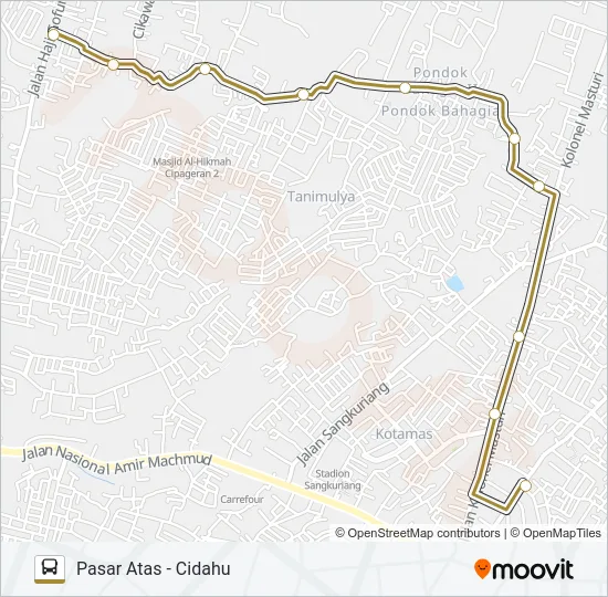 PSR.ATAS-CIDAHU Bus Line Map