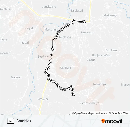 BANJARAN-GAMBLOK Bus Line Map