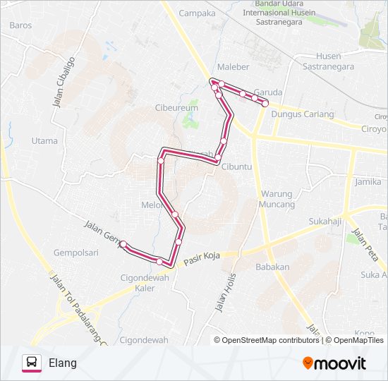 ELANG-MELONGASIH bus Line Map