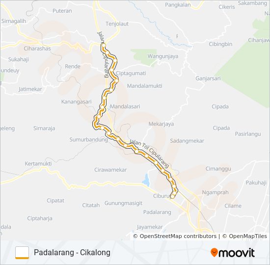 PADALARANG-CIKALONG bus Line Map