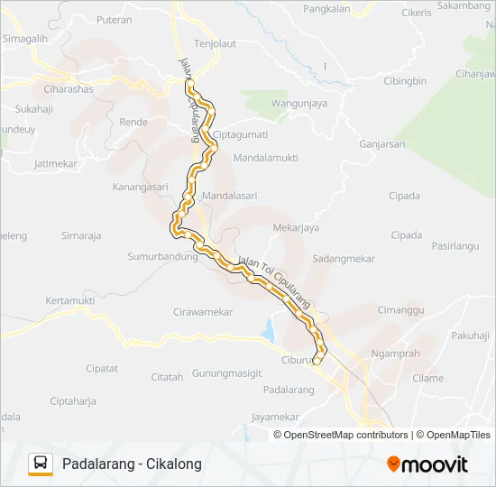 PADALARANG-CIKALONG Bus Line Map