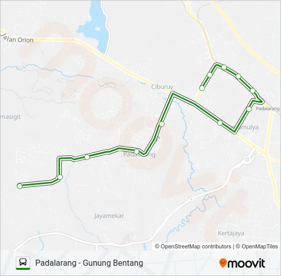 PADALARANG-GN.BENTANG Bus Line Map