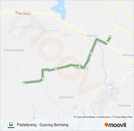 PADALARANG-GN.BENTANG bis Peta Jalur