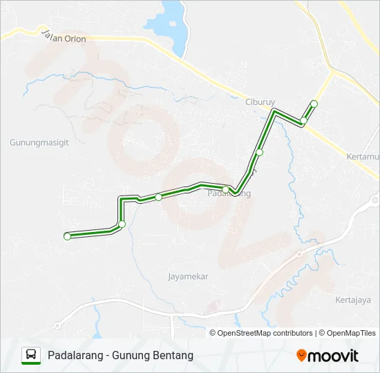 PADALARANG-GN.BENTANG Bus Line Map