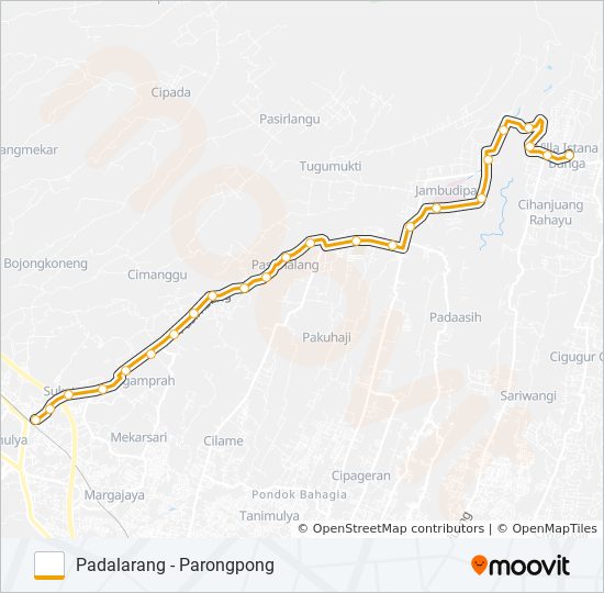 PADALARANG-PARONGPONG bus Line Map