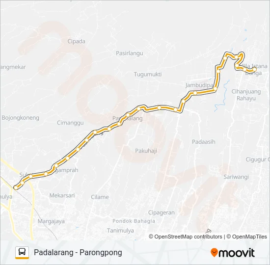 PADALARANG-PARONGPONG Bus Line Map