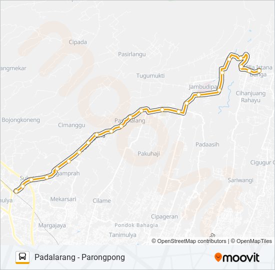 PADALARANG-PARONGPONG bis Peta Jalur