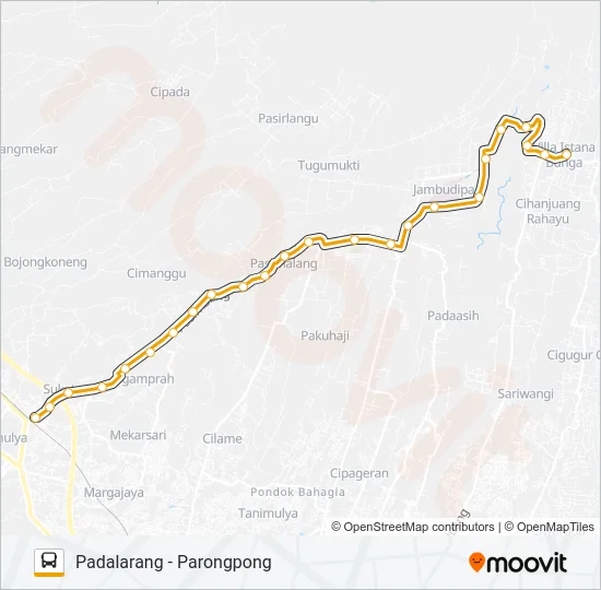 PADALARANG-PARONGPONG Bus Line Map