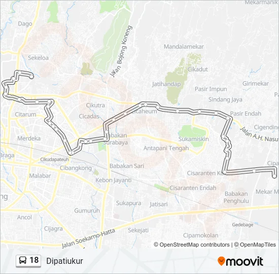 18 Bus Line Map