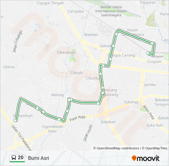20 Bus Line Map