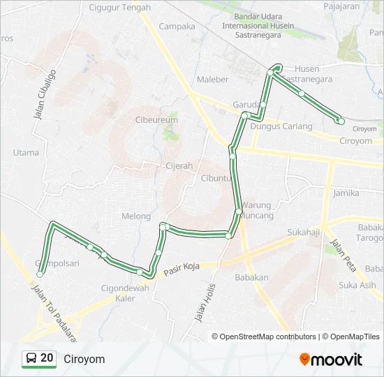 20 Bus Line Map