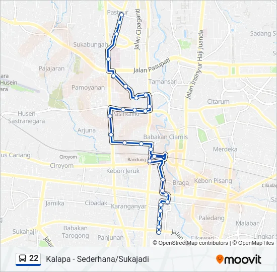 22 Bus Line Map