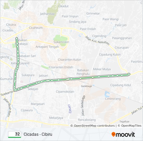 Rute 32: Jadwal, Pemberhentian & Peta - Cibiru (Diperbarui)